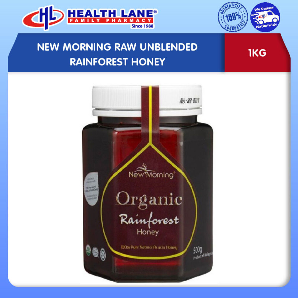 NEW MORNING RAW UNBLENDED RAINFOREST HONEY 1KG